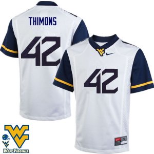 Men's West Virginia Mountaineers NCAA #42 Logan Thimons White Authentic Nike Stitched College Football Jersey RX15F56DG